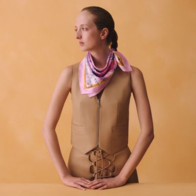 エルメス カレ70 ピンク パープル HERMES（エルメス） カレ 70 ブリッドドゥガラ ビジュー シルク